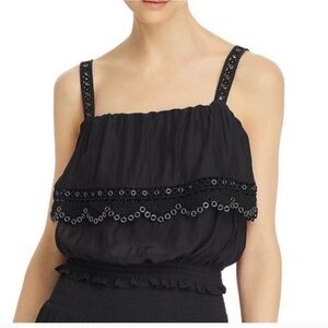 Ramy Brook Silk tank top with a rivet detail trim